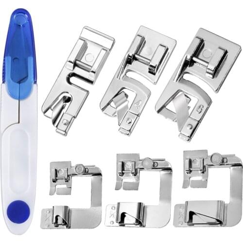 MIUSIE Sewing Machine Presser Foot Rolled Hemming Foot Kit for All Low Shank Snap-On Singer Brother Janome Sewing Machine 7PCS