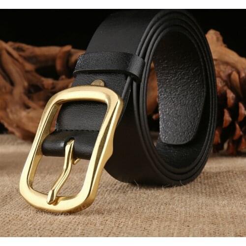 Cow Genuine Leather Mens High Quality Belt Pin Buckle Mens Jeans Belt