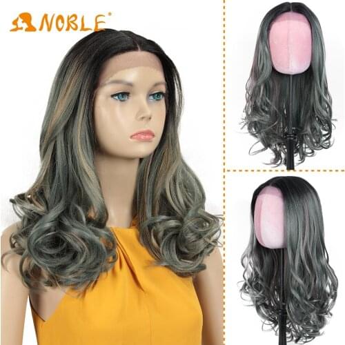 Noble girl 20 Inch Synthetic Lace Front Wig peruca fibra futura premium peruca cosplay Wigs brown For Women Heat Resistant Wigs