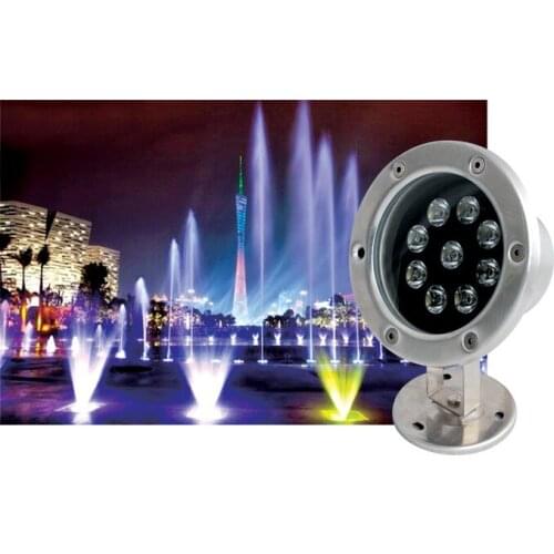 Free Shipping 10pcs/lot 9w LED Underwater Light Outdoor Garden Submersible Pool Spot Light DC12v