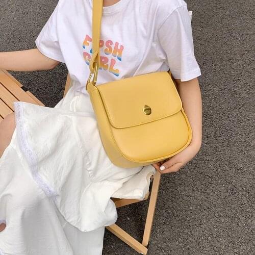 Casual PU Leather Fashion Shoulder Bags for Women 2021 New Vintage Messenger Crossbody Bags Solid Brand Designer Handbags Purse