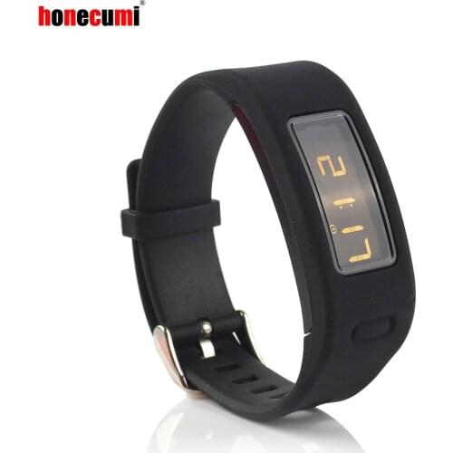 Honecumi Band with Watch Buckle for Garmin Vivofit 1 Black Silicone Wristband Bracelet For Garmin Vivofit 1 Smart Watch
