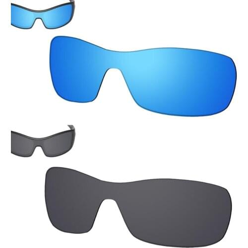 SmartVLT 2 Pieces Polarized Sunglasses Replacement Lenses for Oakley Antix -Ice Blue and Solid Black