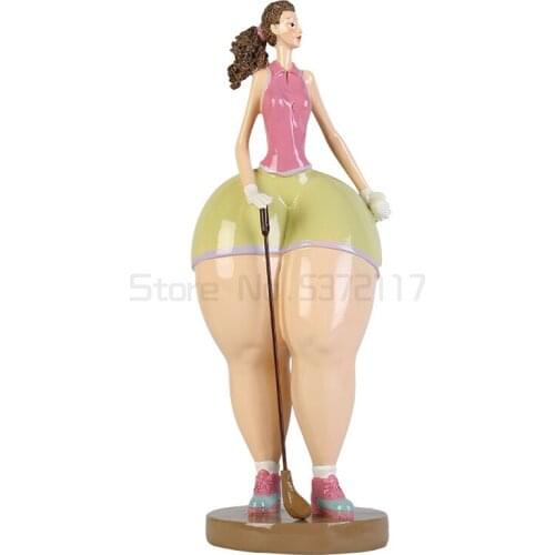 Resin Abstract Fat Girls Figurine Obese women home decorative miniature figurines Sports and Yoga women decoration gifts idea
