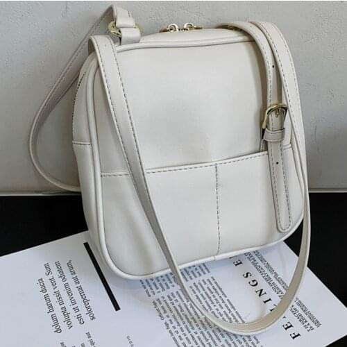 Womens Shoulder Bag 2021 Fashion New High Quality PU Leather Small Square Bag Lady Designer Handbags Solid Color Messenger Bags