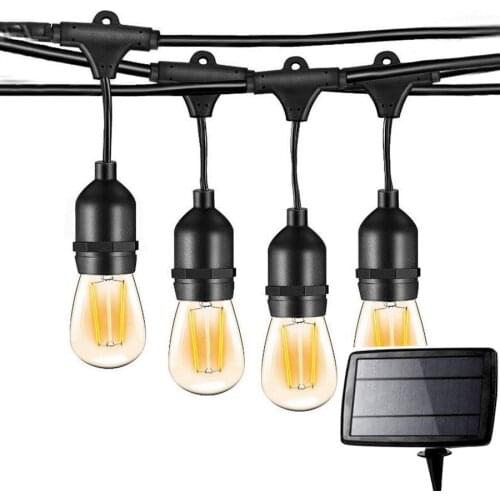 S14 Commercial Grade Solar Globe String Lights With 10/15PCS LED Bulbs Outdoor Garden Backyard Globe Fairy Garland String Light