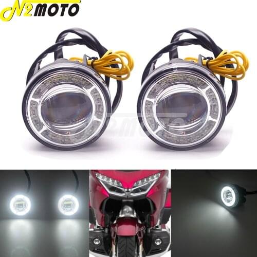 Motorcycle LED Waterproof Front Fog Lights Flashing Strobe Foglight w/ Attachment Kits For Honda Goldwing Tour GL1800 2018-up