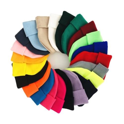 New Unisex Beanie Autumn Winter Wool Blends Soft Warm Knitted Cap Men Women SkullCap Hats Gorro Ski Caps Beanies Wholesale