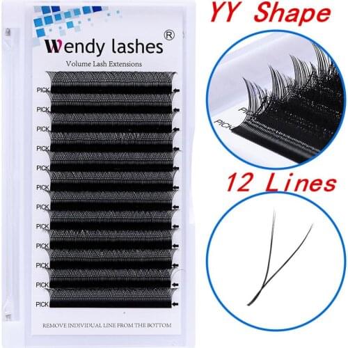 YY Shape Eyelash Extension Hand Woven Premium Mink Soft Light Natural Professionals Makeup False Lashes Individual Supplies