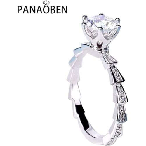 Unique Six-claw Carat Diamond Real 925 Sterling Silver Ring Women Charm Luxury Exquisite Elegant Engagement Wedding Gift Jewelry