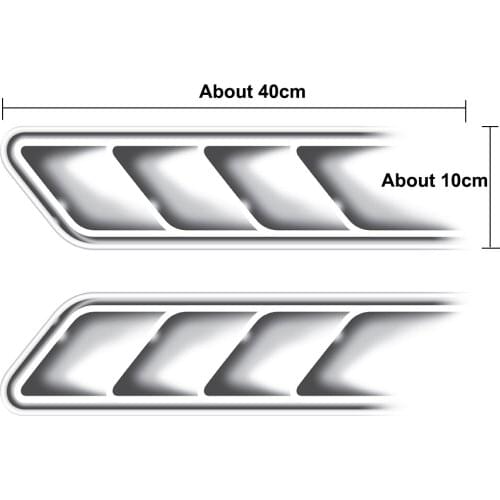 1pair Car Styling 3D Fake Vents Decorative Outlet Side Vents Stickers Funny Decals Emblem Symbol Creative Personalized Stickers