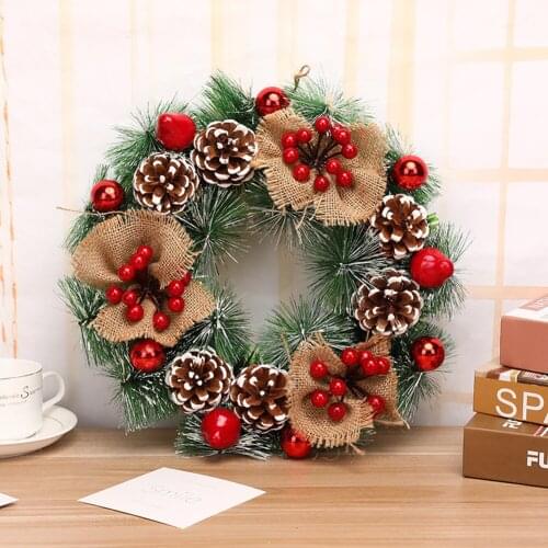 40cm Christmas Decoration Wreath Home Festive Party DIY Garland Christmas Window Ornament Decorations