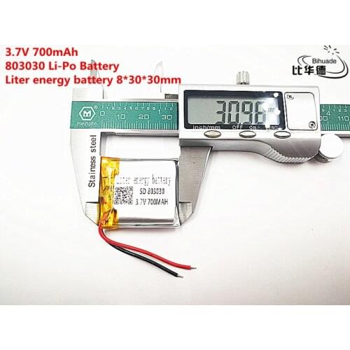 5pcs Liter energy battery Good Qulity 3.7V,700mAH,803030 Polymer lithium ion / Li-ion battery for TOY,POWER BANK,GPS,mp3,mp4