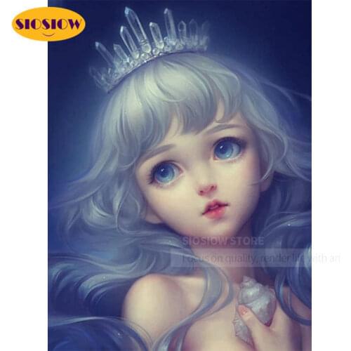 5D DIY Diamond Mosaic Embroidery Dimond Painting Cartoon Girl Cross Stitch Kits Princess Full Square Decoration Home Girls Room