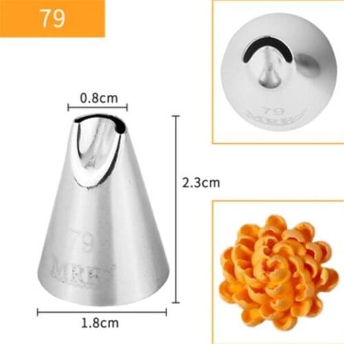 #79 Chrysanthemum Decorating Tip Nozzle For Cream Cake & Cupcake Decorating Tools Stainless Steel Icing Nozzles Pastry Tools
