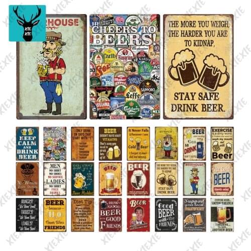 Customizable Beer Metal Sign Plaque Metal Vintage Pub Tin Sign Metal Plate Wall Decor For Bar Pub Club Man Cave Decorative Plate
