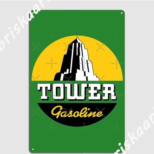 Tower Gasoline Metal Sign Wall Cave Retro Bar Cave Poster Tin sign Posters