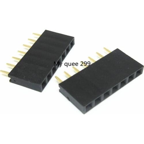 Free shipping 20pcs 7P 2.54mm Female Header Single Row Straight Pin Socket 1*7pin Strip Pitch Connector 2.54-1X7P