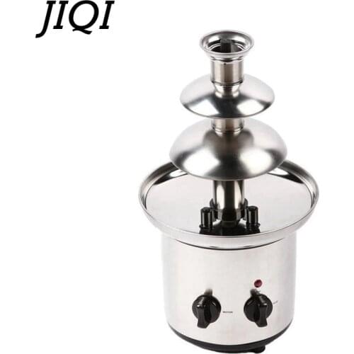 Three 3 Layers 110V/220V Chocolate Fountain Food Grade Stainless Steel Material Non-noise Chocolate Blender Automatic Rotation