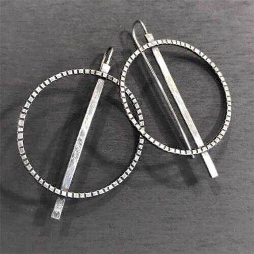 Big Silver Color Hoops Earrings Round Metal Eearrings for Women Female Fashion Jewelry Drop Shipping