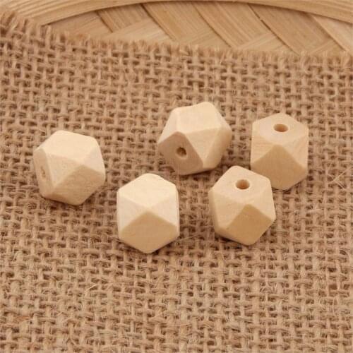 50pcs/lot 12mm natural unfinished 14 Hedron geometric wood beads jewelry /DIY wooden necklace WB01