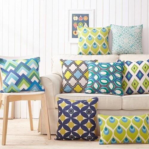 Nordic Style 18 Inch Geometric Linen Pillow Case Cushion Cover Set Home Sofa Decor