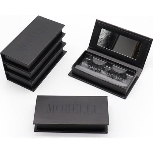 Black Eyelash Packaging With Glossy Business Name Wholesale 25mm 3D Mink Eyelashes 5D Mink Lashes Packing Makeup Lashes