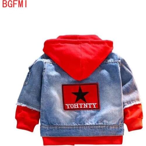 0-6 Years Toddler Jacket Girls Kids 2021 spring Boys Patchwork Hoodies Coat Denim Long Sleeve Outerwear Children Windbreaker Boy