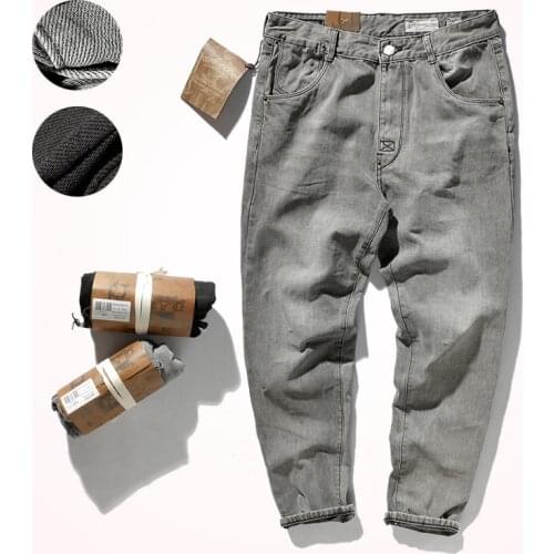 2020 Autumn Winter New Heavyweight Jeans Mens Fashion Thick Retro American Casual Washed Old Tapered Straight Jeans Pants