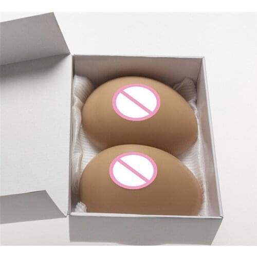 E Cup 1400g/pair Suntan Full Silicone Breast Forms Enhancer Crossdresser Fake Boobs