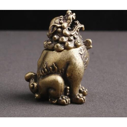 Vintage Design Chinese Style Mini Feng Shui Pixiu Copper Bronze Incense Burner Censer Metal Craft Home Decors Living Room Supply
