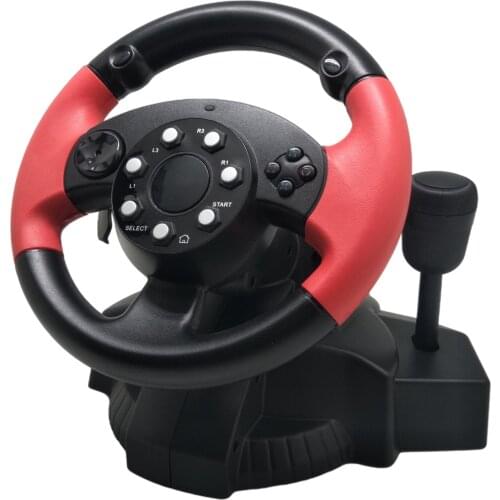 Game Racing Simulator Vibration Driving Steering Wheel Pedal for PS3 / PS2