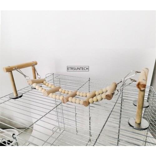 50pcs Bird Toys Birds Pets Parrots Ladders Climbing Toy Hanging Colorful Balls With Natural Wood Toy