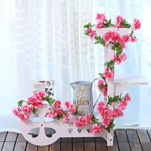 Artificial Plant Rattan Bridal Wedding Bouquet Home Decoration Wall Decor Artificial sakura rattan artificial plant rattan 2PC