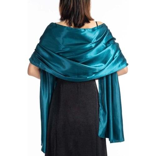 Fashion Long Satin Evening Dress Neck Guard Scarf Womens Bandana Headscarf Winter Thin Tassel Party Cloak Warm Shawl Hhijab Q63