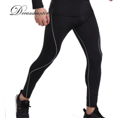 Mens Compression Leggings 2018 New Man Leggings Gym High Elastic Running Tights Striped Mens Basketball Leggings Plus Size 3XL