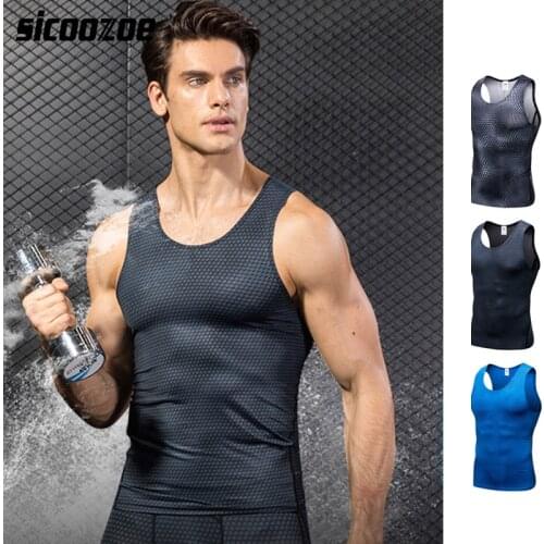 Mens Compression Tank Tops,Quick Dry Sleeveless Running Vest Sports Shirt,Tight Gym Traning Fitness Workout Tops For Male