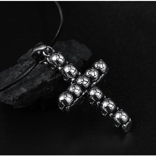 2020 New Skull Cross Alloy Pendant Necklace Jesus Religion Totem Pendant Necklace Vintage Men Women Jewelry