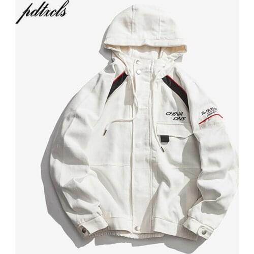 New Western Style High Street Fashionable Vintage Panelled Embroidery Mens Hooded Jackets Autumn Casual Male Safari Style Coats