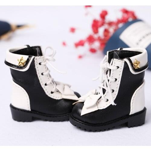 New BJD doll SD doll 1 / 6 lace up sports shoes short boots black and white color shoes casual joint doll resin doll shoes gift