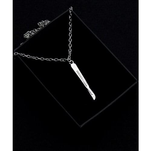 Scalpel Pendant Necklace Link Chain Medical Jewelry as Gift for Nurse/Doctor/Intern Great Chemistry Jewelry