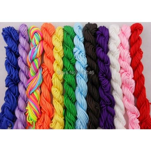 12pcs/bundle 1.5mm Macrame Shamballa Bracelet DIY Braided Jewelry Nylon Rattail Cord Chinese Knot Handcraft String Thread Rope