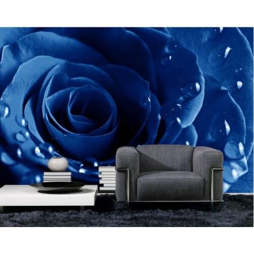 Custom 3d wallpaper murals Blue Rose Living room TV backdrop bedroom 3d photo wallpaper Non woven wallpaper