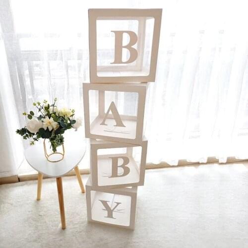 Birthday Party Decorations Baby Shower Transparent Balloons Box Baby 1St One Birthday Balloons Decoration Accessories Box