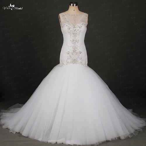 RSW1378 Yiaibridal Real Job Best Curvy Silver Embroidery Mermaid African Wedding Dress