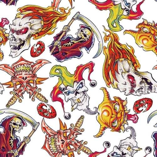 TSAUTOP Size 0.5m x 20m water transfer printing film hydrographic film sticker SKULL TS758