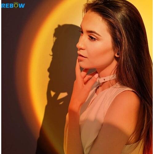 USB Sunset Lamp Projector Rainbow Lamps Led Night Light for Home Bedroom Backroom Wall Decor Atmosphere Sunset Projection Lamp