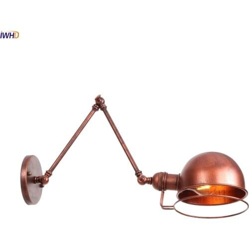 IWHD Loft Style Retro Vintage Wall Light Fixtures Bedroom Stair Long Arm Lamp Antique Edison Wall Sconces Home Lighting Lampen