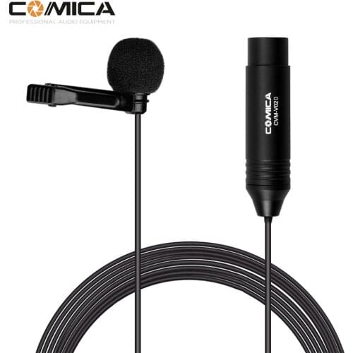 COMICA CVM-V02O Omnidirectional Lavalier Lapel Microphone Condenser Mic XLR Plug 4.5M/1.8M for Canon Sony Video Recording