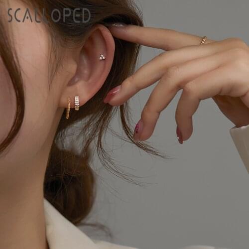 SCALLOPED Exquisite Small Circle Stud Earrings For Women 2021 New Twist Shape Brand Statement Jewelry Ear Set Wholesale
